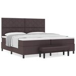 vidaXL Lit à ressorts avec matelas Marron foncé 200 x 200 cm tissu
