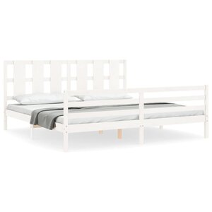 vidaXL Cadre de lit sans matelas blanc 200x200 cm bois massif