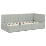 vidaXL Cadre de lit d'angle Gris clair 90 cm x 200 cm Velours