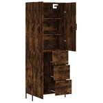 vidaXL Buffet haut Chêne fumé 69 5x34x180 cm Bois d'ingénierie