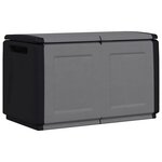 vidaXL Boîte de rangement de jardin 96x53x57 cm 230 L Gris foncé noir