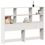 vidaXL Tête de lit avec rangement blanc 120 cm bois massif de pin