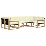 vidaXL Ensemble de canapés d'extérieur 6 pc Blanc et crème
