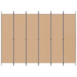 vidaXL Paravent à 6 panneaux Beige 300 x 220 cm Tissu