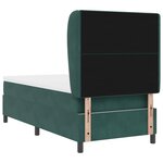 Lit à sommier tapissier avec matelas Vert foncé 90x190 cm Velours