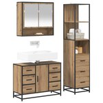 vidaXL Ensemble de mobilier de salle de bain 3 Pièces Chêne artisanal
