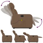 vidaXL Fauteuil de massage inclinable Marron Tissu