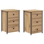 vidaXL Cabinet de Chevet avec tiroir chêne artisanal 40 x 36 x 60 cm