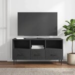 vidaXL Meuble TV avec tiroir Noir 102 x 34 5 x 50 cm Bois d'ingénierie