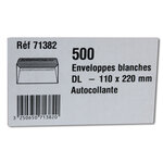 500 enveloppes blanches - 110 x 220mm - auto-collantes - gpv