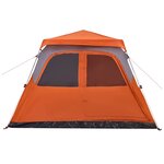 vidaXL Tente familiale dôme 6 personnes gris orange libération rapide