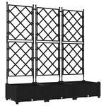 vidaXL Cache-pot de jardin 3 Pièces Noir 120 x 40 x 125 5 cm Acier