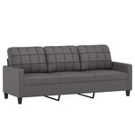 vidaXL Ensemble de canapés 4 Pièces avec coussins gris similicuir