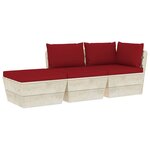 vidaXL Salon de jardin palette 3 Pièces avec coussins Épicéa imprégné