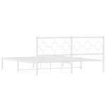 vidaXL Cadre de lit métal avec tête de lit blanc 180x200 cm