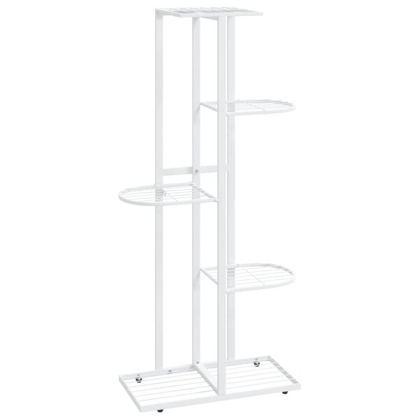vidaXL Support pour plantes 5 niveaux 43x22x98 cm Blanc Métal