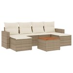 vidaXL Salon de jardin avec coussins 7 Pièces beige résine tressée