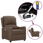 vidaXL Fauteuil de massage Taupe Tissu