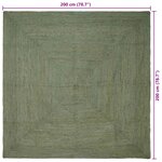 vidaXL Tapis de surface Carré Vert olive 200 x 200 cm Jute