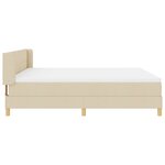 vidaXL Lit à ressort avec matelas - Crème  180 x 200 cm Tissu