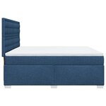 vidaXL Sommier à lattes de lit avec matelas Bleu 200x200 cm Tissu