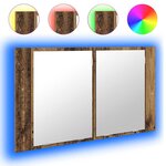 vidaXL Armoire Miroir de Salle de Bain Bois Ancien 80 x 12 x 45 cm