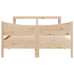vidaXL Cadre de lit avec tête de lit 160x200 cm bois de pin massif