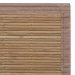 Vidaxl tapis en bambou marron à latte rectangulaire 80 x 200 cm