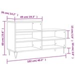 vidaXL Armoire à chaussure Blanc brillant 102x36x60 cm Bois ingénierie