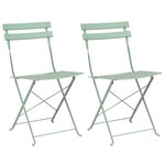 vidaXL Chaise de jardin pliante Pliant 2 Pièces Vert 42 x 46 x 82cm Acier