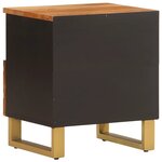 vidaXL Tables de chevet 2 Pièces marron et noir bois de manguier solide