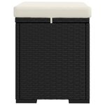 vidaXL Pouf avec coussin noir 40x30x40 cm résine tressée