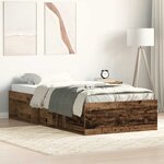 vidaXL Cadre de lit sans matelas vieux bois 90x200 cm bois ingénierie