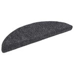 vidaXL Tapis d'escalier autocollants 20 pièces 56 x 17 x 3 cm Gris foncé Demi-rond