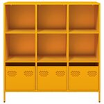 vidaXL Buffet haut jaune moutarde 101 5x39x103 5 cm acier