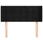 vidaXL Tête de lit avec oreilles Noir 93x16x78/88 cm Velours