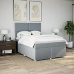 vidaXL Sommier à lattes de lit avec matelas Gris clair 160x200cm Tissu