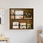 vidaXL Étagère à magazines avec étagère Chêne fumé 80 x 12 x 70 cm