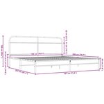 vidaXL Cadre de lit en métal sans matelas chêne marron 180x200 cm