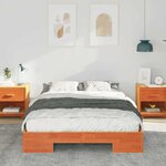 vidaXL Cadre de lit surélevé avec stockage Marron Bois massif en pin
