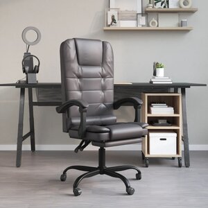Fauteuil de massage inclinable de bureau informatique étude similicuir gris 02_0025408