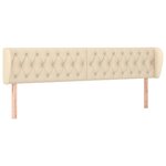 vidaXL Tête de lit avec oreilles Crème 203x23x78/88 cm Tissu