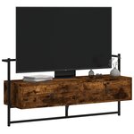vidaXL Meuble TV mural chêne fumé 100 5x30x51 cm bois d'ingénierie