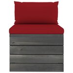 vidaXL Salon palette de jardin 2 Pièces avec coussins Bois de pin massif