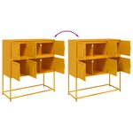 vidaXL Buffet jaune moutarde 100 5x39x107 cm acier laminé à froid