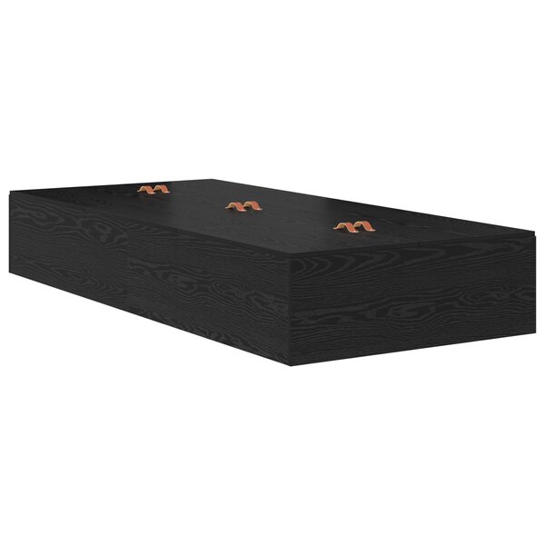 vidaXL Cadre de lit de rangement en chêne noir 80 x 200 cm