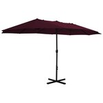 vidaXL Parasol d'extérieur avec mât en aluminium 460 x 270 cm Bordeaux