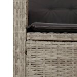vidaXL Chaise inclinable de jardin coussins gris clair résine tressée