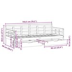vidaXL Lit de jour et tiroirs sans matelas blanc 90x190 cm bois massif
