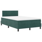 vidaXL Lit à ressorts avec matelas & LED Vert foncé 120x190 cm Velours